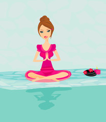 Obraz premium Yoga girl in lotus position