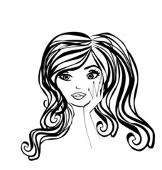 Abstract Beautiful Woman doodle Portrait