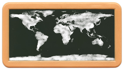Child's Mini Chalkboard World Map.