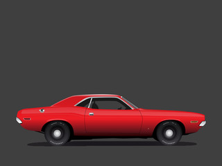 red muscle car