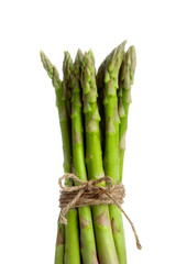 closeup of asparagus tied