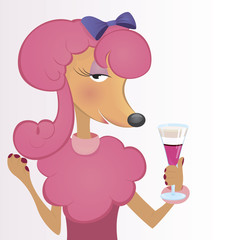 Dog with layered cocktail