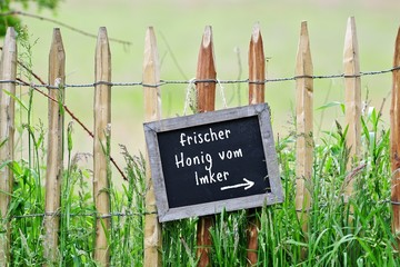 frischer Honig Schild