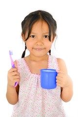 cute asian girl and toothbrush of thailand southeast asia