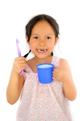 cute asian girl and toothbrush of thailand southeast asia