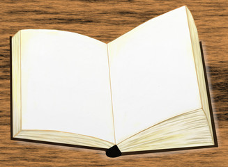 Opened Pages of a Blank Book on Light Brown Table