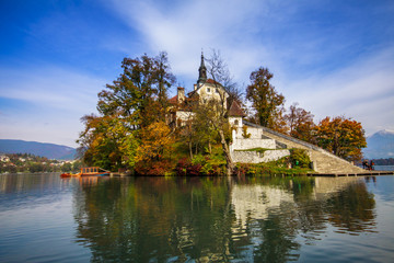 Fototapeta na wymiar Bled with lake, Slovenia, Europe