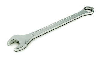 Illustration of  metal spanner against white background