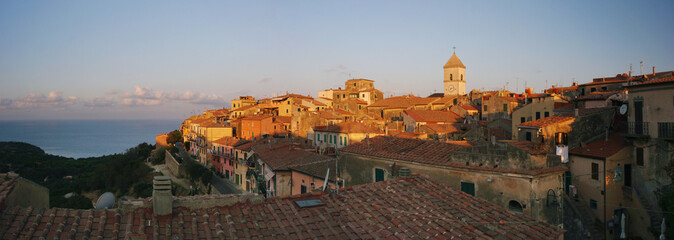 Obraz premium Capoliveri panorama of old city, Elba, Tuscany, Italy