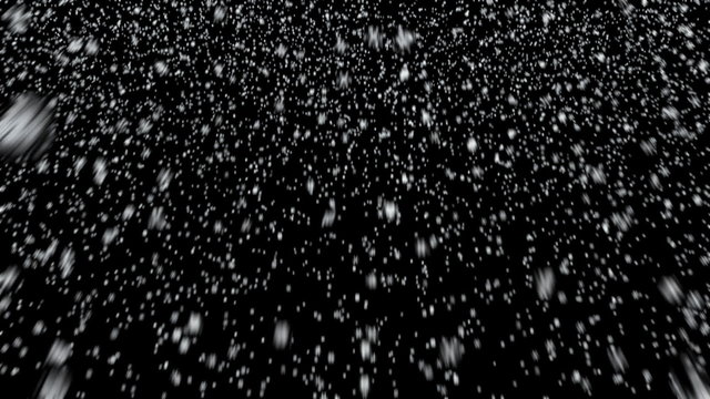Stylized snowstorm using images of snowflake crystals.