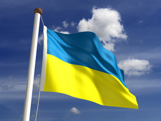 Ukraine flag (with clipping path)