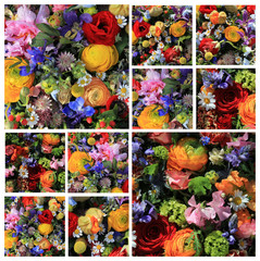 Mixed field bouquet collage