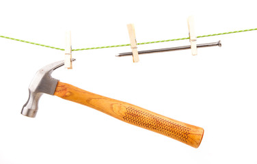 carpenter hammer on string