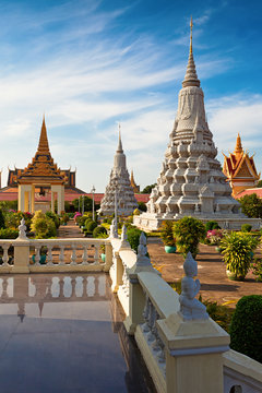 Royal Palace gardens in Phnom Phen, Cambodia