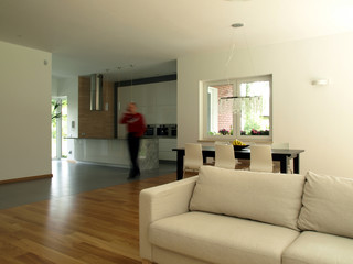 Person in house