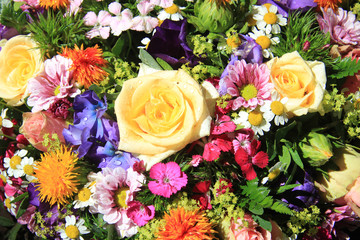 Mixed bouquet in bright colors