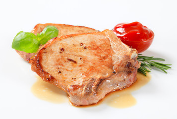 Pan-fried pork chops