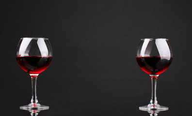 Wineglasses isolated on black