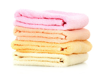 colorful towels isolated on white