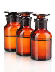 Medicine bottles isolated on white