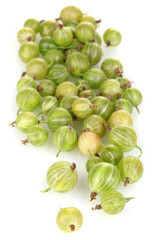 Green gooseberry isolated on white