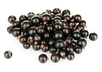Fresh black currant isolated on white