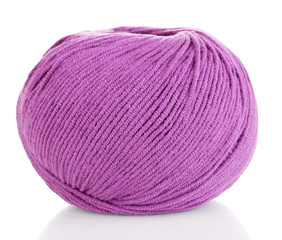 Knitting yarn isolated on white