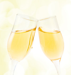 Celebration toast with champagne
