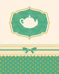 illustration of vintage ceramic tea pot