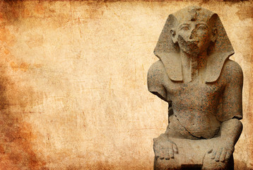 ancient sphinx against a grungy background - obrazy, fototapety, plakaty