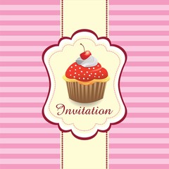 Vintage card with cupcake