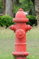 Fototapeta premium Old red fire hydrant