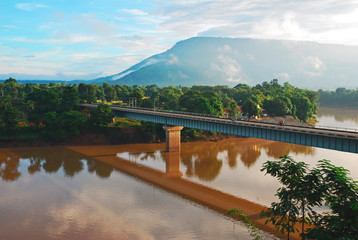 A bridge across the Mekong River at Pakse,Laos