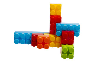 blocks plastic toy blocks, red, blue, green, yellow, orange