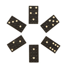 Close up of very old domino