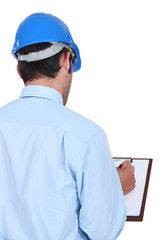Engineer with a clipboard