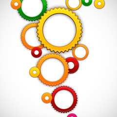 Colorful background with gear circles.