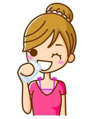 水分補給　女性