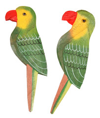 Wooden parrot - obrazy, fototapety, plakaty