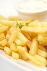 french fries with sauce