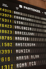 Departures to Bari, Frankfurt, Lyon, Valencia, Barcelona