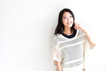 a young asian woman relaxing