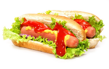 Dos perritos calientes.