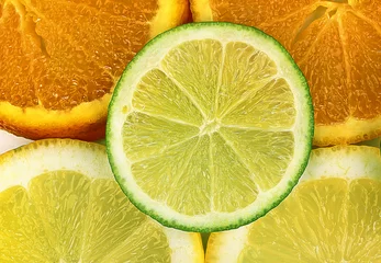  Oranje limoen en citroen close-up © Africa Studio