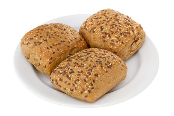 bread with cereals on the plate