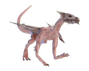 white dragon walking