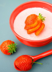 flan dessert à la framboise