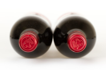 Two bottles of wine isolated