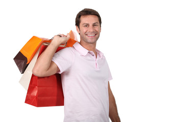 Man carrying shopping bags