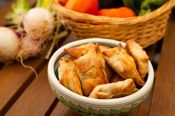 Fried samosas